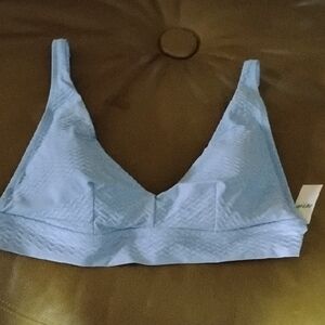 Aerie sz L adjustable straps Bikini TOP Only  - Light Blue